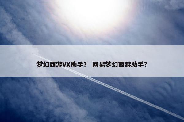 梦幻西游VX助手? 网易梦幻西游助手? 梦幻西游VX助手? 网易梦幻西游助手?