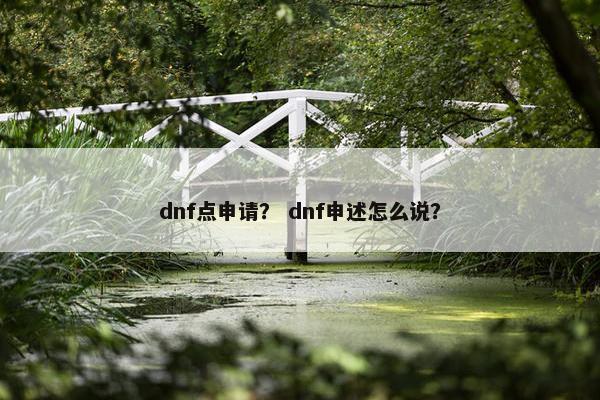 dnf点申请？ dnf申述怎么说？